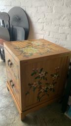 Hand painted Camphor wood bedside Table image 2