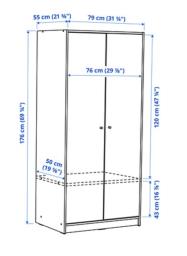 Ikea 2 Door White Wardrobe - Like New image 6