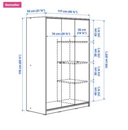 Ikea 3 Door White Wardrobe - Like New image 5
