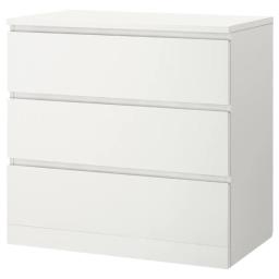 Ikea Malm Chest 3 Drawers White image 1