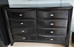 Large Black Wood 8 Drawer Dresser image 1