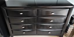 Large Black Wood 8 Drawer Dresser image 2