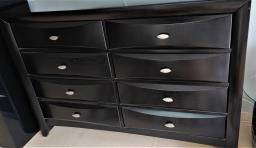 Large Black Wood 8 Drawer Dresser image 3
