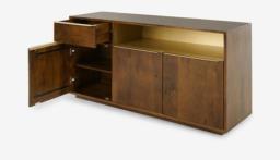 Mango Wood Sideboard with Copper Accents image 1