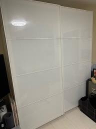 Price for 2 Ikea White Glass Cupboards image 1