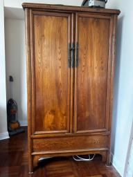 Solid wood antique wardrobe image 1