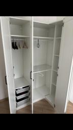 Spacious Wardrobe Ikea white L Shape image 1