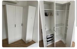 Spacious Wardrobe Ikea white L Shape image 3
