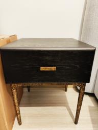 Sturdy French Oak Side Table image 1