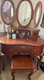 Vanity Table wmirrors drawersstool image 1