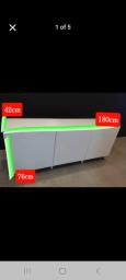 White Glossy Side Cabinet Excell Cond image 3