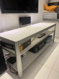 White Tv Stand  Side Table 120 cm x40cm image 1