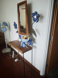 Wood Decorative Side Table with Mirror image 3