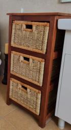 Woodwicker 3-basket dresser - Handmade image 2