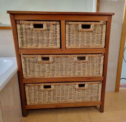 Woodwicker 4-basket dresser - Handmade image 1
