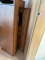 Wooden cabinet with fold-out table image 6