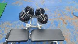 180lbs Adjustable Dumbbell Set And Bench image 1