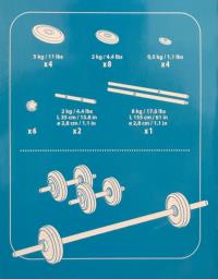 Decathlon 50kg weights and bar set image 2