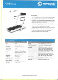 Treadmill Horizon Omega Z w incline image 4