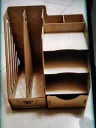 Bamboo basket and book holder image 1