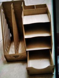 Bamboo basket and book holder image 2