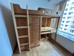 Bed with wardrobe and desk image 1