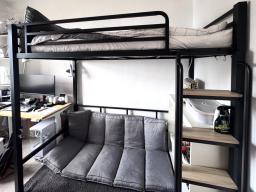 Black loft bed frame only Free image 1