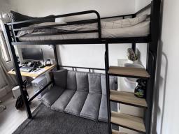 Black loft bed frame only Free image 2