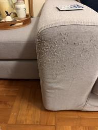 Bluegrey L shaped sofa with ottoman image 3