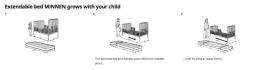 Childs bed extendable with mattress image 2