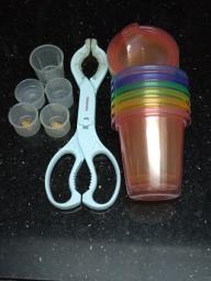 Colourful Plastic Cups with Lid image 1