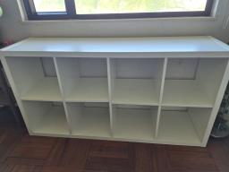 Ikea desk shelf 2 chairs and side tabl image 2