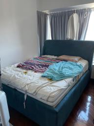 Queen size bed frame with bed- image 8