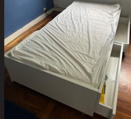 Single Bed with matress and storage image 1