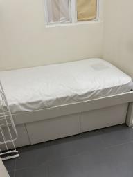 Twin bed with three separate drawers image 2