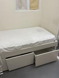 Twin bed with three separate drawers image 3