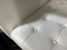 White all-leather sofa with Ottoman image 4