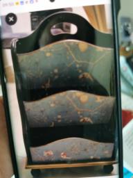 White wooden book rack wooden megazine image 2