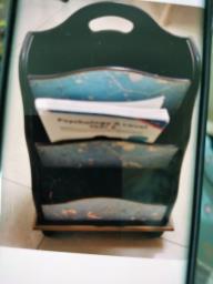 White wooden book rack wooden megazine image 3