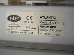 Atlantic 1000 W bathroom wall heater image 3