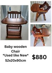 Baby wooden chair - Used like new image 1