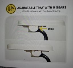 Foldable High Chair with Adjustable Tray image 4