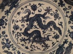 Antique Dragon Ceramic with Wooden Stand image 2