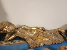 Antique Khmer Style Reclining Buddha image 1