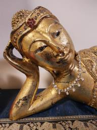 Antique Khmer Style Reclining Buddha image 4