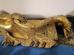 Antique Khmer Style Reclining Buddha image 7