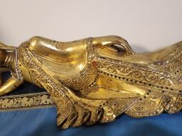 Antique Khmer Style Reclining Buddha image 6