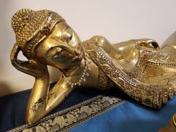 Antique Khmer Style Reclining Buddha image 10