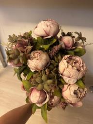 Artificial peony bouquet image 1