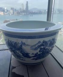 big fung shui porcelain pot image 1